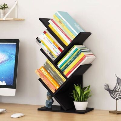OEM Etagère Bibliothèque Étagère De Rangement À 5 Niveaux En Forme D'arbre Pour Bureau, Livres, Magazines, Cd, Films-noir OEM Etagère Bibliothèque Étagère De Rangement À 5 Niveaux En Forme D'arbre Pour Bureau, Livres, Magazines, Cd, Films-noir