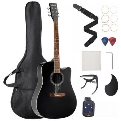 OEM Guitarra Acústica Con Corte De 1041,4 Mm (41 Inch) Con Tapa De Abeto Macizo Negro OEM Guitarra Acústica Con Corte De 1041,4 Mm (41 Inch) Con Tapa De Abeto Macizo Negro
