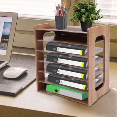 Senderpick - 7 Compartimentos De Almacenamiento Organizador De Escritorio De Madera Bandeja Para Correo Portadocumentos Bandeja Para Papel A4 Para El Hogar, La Oficina, El Despacho (bandeja Para Documentos) Senderpick - 7 Compartimentos De Almacenamiento Organizador De Escritorio De Madera Bandeja Para Correo Portadocumentos Bandeja Para Papel A4 Para El Hogar, La Oficina, El Despacho (bandeja Para Documentos)