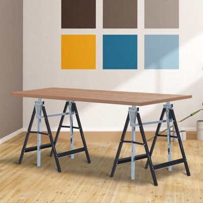 PZCC Juego De 2 Caballetes De Trabajo, Capacidad De Carga De Hasta 200 Kg, Caballete Plegable, Altura Ajustable De 80 A 130 Cm, Caballete De Andamio De Acero, Caballete Plegable, Caballete De Soporte, Negr PZCC Juego De 2 Caballetes De Trabajo, Capacidad De Carga De Hasta 200 Kg, Caballete Plegable, Altura Ajustable De 80 A 130 Cm, Caballete De Andamio De Acero, Caballete Plegable, Caballete De Soporte, Negr