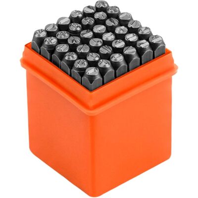 36 Piezas De Letras Perforadoras De 4 Mm, Letras Perforadoras Del Alfabeto Az Y Números 0-9, Herramienta Perforadora De Metal Para Perforar Sellos/metal/madera/cuero 40 Material Cromado (naranj - Ahlsen 36 Piezas De Letras Perforadoras De 4 Mm, Letras Perforadoras Del Alfabeto Az Y Números 0-9, Herramienta Perforadora De Metal Para Perforar Sellos/metal/madera/cuero 40 Material Cromado (naranj - Ahlsen