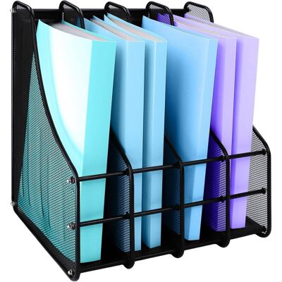 Linghhang - Revistero De Malla Metálica A4 Para Escritorio, Organizador De Escritorio Con 4 Compartimentos, Organizador De Escritorio Para Oficina, Hogar Y Escuela. Linghhang - Revistero De Malla Metálica A4 Para Escritorio, Organizador De Escritorio Con 4 Compartimentos, Organizador De Escritorio Para Oficina, Hogar Y Escuela.