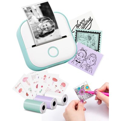 OEM Mini Imprimante D'Étiquettes T02, Petite Imprimante Portable Avec 3 Rouleaux De Papier, Imprimante Autocollante Pour Les Études, Les Notes, Les Images, Les Photos, Les Agendas, Les Projets Diy, Compat OEM Mini Imprimante D'Étiquettes T02, Petite Imprimante Portable Avec 3 Rouleaux De Papier, Imprimante Autocollante Pour Les Études, Les Notes, Les Images, Les Photos, Les Agendas, Les Projets Diy, Compat