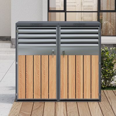 KELLANY Caja De Almacenamiento Con Tapa Abatible, Abertura De Ventilación Con Rejilla, Con Cerradura Y Dos Puertas. KELLANY Caja De Almacenamiento Con Tapa Abatible, Abertura De Ventilación Con Rejilla, Con Cerradura Y Dos Puertas.