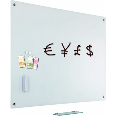 Set de pizarra blanca Kaiserkraft, 900x600mm, Superficie de vidrio, Magnética Set de pizarra blanca Kaiserkraft, 900x600mm, Superficie de vidrio, Magnética