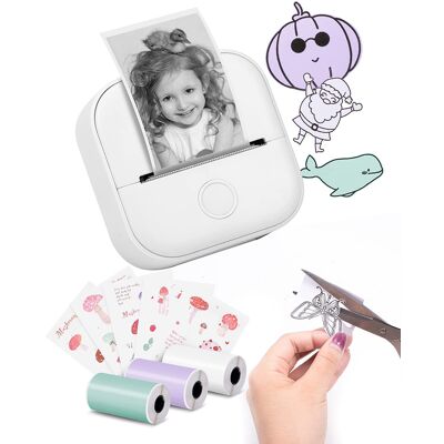 OEM Mini Imprimante D'Étiquettes T02, Petite Imprimante Portable Avec 3 Rouleaux De Papier, Imprimante Autocollante Pour Les Études, Les Notes, Les Images, Les Photos, Les Agendas, Les Projets Diy, Compat OEM Mini Imprimante D'Étiquettes T02, Petite Imprimante Portable Avec 3 Rouleaux De Papier, Imprimante Autocollante Pour Les Études, Les Notes, Les Images, Les Photos, Les Agendas, Les Projets Diy, Compat