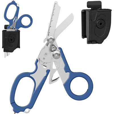 JUSCH Tijeras Para Traumatología, Tijeras De Emergencia, Pinzas Plegables De Acero Inoxidable (azules) JUSCH Tijeras Para Traumatología, Tijeras De Emergencia, Pinzas Plegables De Acero Inoxidable (azules)
