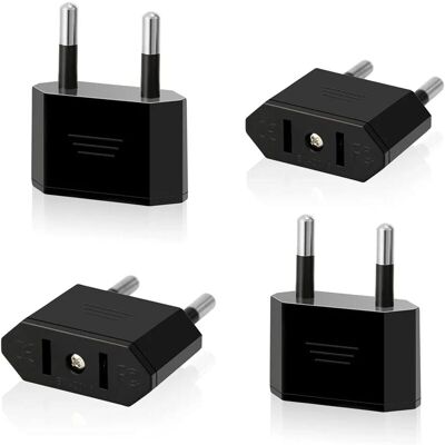 OEM Paquete De 4 Enchufes De Viaje De Ee. Uu. A Ue. Enchufe De Ee. Uu. A Enchufe De 2 Pines De Europa/alemania. Adaptador Convertidor De América/canadá/méxico Para Electrodomésticos Estadounidenses (negro OEM Paquete De 4 Enchufes De Viaje De Ee. Uu. A Ue. Enchufe De Ee. Uu. A Enchufe De 2 Pines De Europa/alemania. Adaptador Convertidor De América/canadá/méxico Para Electrodomésticos Estadounidenses (negro