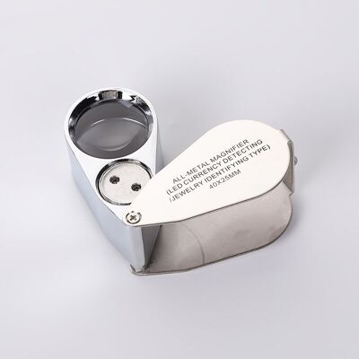 DPZO Lupa De Joyero Con Led - Lente De Aumento Acrílica De 40x25 Mm - Lupa De Bolsillo De 40x - Lupa De Lectura Acrílica Plegable DPZO Lupa De Joyero Con Led - Lente De Aumento Acrílica De 40x25 Mm - Lupa De Bolsillo De 40x - Lupa De Lectura Acrílica Plegable