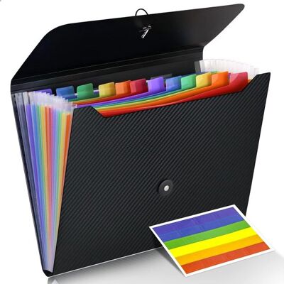 OEM Carpetas Para Proyectos, Carpeta Plegable A4 Con Separadores, 13 Bolsillos, Carpetas De Archivo, Trabajo Y Aula, 33252 Cm, Negro OEM Carpetas Para Proyectos, Carpeta Plegable A4 Con Separadores, 13 Bolsillos, Carpetas De Archivo, Trabajo Y Aula, 33252 Cm, Negro