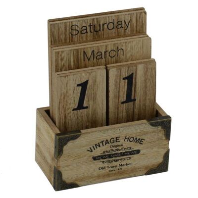 WEBMARKETPOINT Calendario Casero Vintage De Madera 12x6h15 Cm WEBMARKETPOINT Calendario Casero Vintage De Madera 12x6h15 Cm