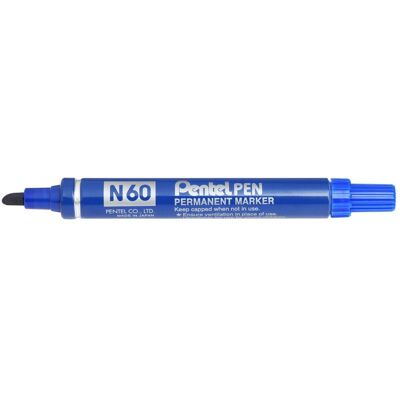 Pentel N 60 Marcador Permanente Punta De Cincel Azul 12 Pieza(s) Pentel N 60 Marcador Permanente Punta De Cincel Azul 12 Pieza(s)