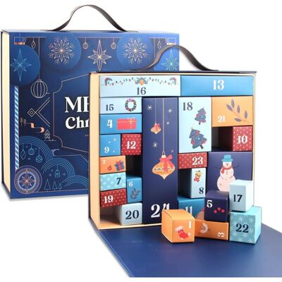 OEM Calendario De Adviento De Papel Para Armar – 24 Cajas De Regalo – Azul Marino – 34 X 30,5 X 8 Cm OEM Calendario De Adviento De Papel Para Armar – 24 Cajas De Regalo – Azul Marino – 34 X 30,5 X 8 Cm