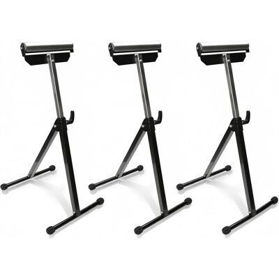 Randaco Soportes De Rodillo Pack De 3, Caballetes Ajustables 68,2–108 Cm, Rodillo De Apoyo 29,5 Cm, Soportes Plegables De Acero A3, Capacidad 60 Kg Por Pieza Randaco Soportes De Rodillo Pack De 3, Caballetes Ajustables 68,2–108 Cm, Rodillo De Apoyo 29,5 Cm, Soportes Plegables De Acero A3, Capacidad 60 Kg Por Pieza