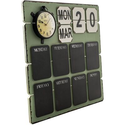 Wanderlust Deco - Tabla Calendario Verde 70x70x7 Wanderlust Deco - Tabla Calendario Verde 70x70x7