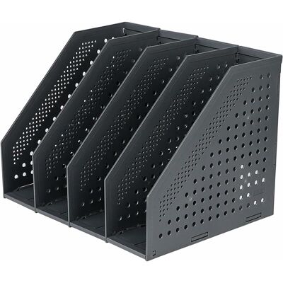 DPZO Revistero Plegable Con 4 Compartimentos, Organizador De Escritorio Ajustable, Almacenamiento Para Libros Y Revistas, Color Negro. DPZO Revistero Plegable Con 4 Compartimentos, Organizador De Escritorio Ajustable, Almacenamiento Para Libros Y Revistas, Color Negro.