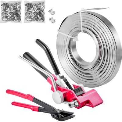 Mophorn Juego De Flejes Manuales Para Banda De Acero De 19 Mm X 60 M, Kit De Herramientas De Flejado Con 200 Sellos De Acero, Tensor Y Cortador, Ideal Para Embalaje De Palés, Empaquetado De Pesadas Mophorn Juego De Flejes Manuales Para Banda De Acero De 19 Mm X 60 M, Kit De Herramientas De Flejado Con 200 Sellos De Acero, Tensor Y Cortador, Ideal Para Embalaje De Palés, Empaquetado De Pesadas