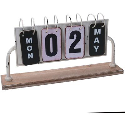 WEBMARKETPOINT Calendario Rectangular De Metal Blanco Cm37x20h8 WEBMARKETPOINT Calendario Rectangular De Metal Blanco Cm37x20h8