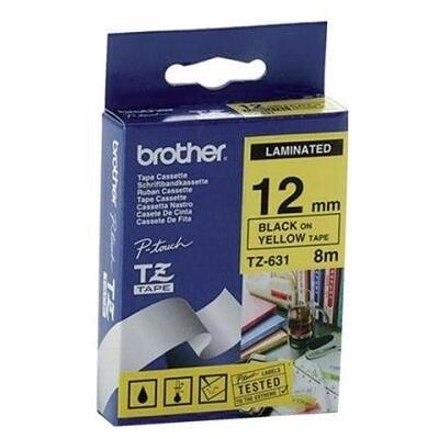 Brother Cinta Adhesiva Laminada Negra Sobre Fondo Amarillo 12 Mm Brother Cinta Adhesiva Laminada Negra Sobre Fondo Amarillo 12 Mm