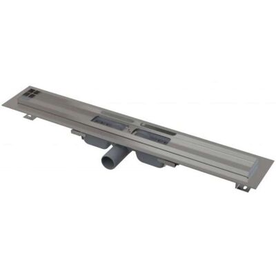 Canal de Ducha de Acero Inoxidable Alca - 115cm - Drenaje DN40 - Incluye Sifón y Patas Canal de Ducha de Acero Inoxidable Alca - 115cm - Drenaje DN40 - Incluye Sifón y Patas
