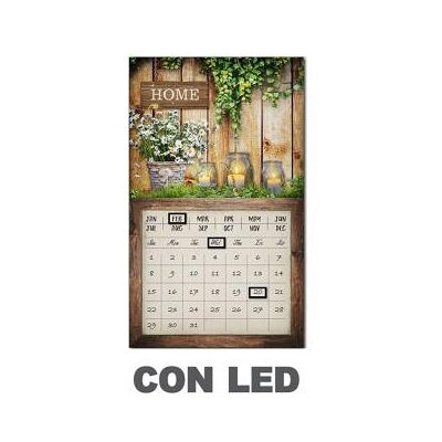 WEBMARKETPOINT Panel Led Con Calendario Marrón Rectangular Cm30x50x1,8 WEBMARKETPOINT Panel Led Con Calendario Marrón Rectangular Cm30x50x1,8