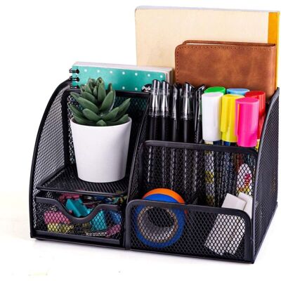 Ahlsen - Almacenamiento De Escritorio Multifuncional, Organizador De Escritorio De Malla Simple Con Cajón Deslizante, Soporte Para Bolígrafo Que Ahorra Espacio (negro) Ahlsen - Almacenamiento De Escritorio Multifuncional, Organizador De Escritorio De Malla Simple Con Cajón Deslizante, Soporte Para Bolígrafo Que Ahorra Espacio (negro)