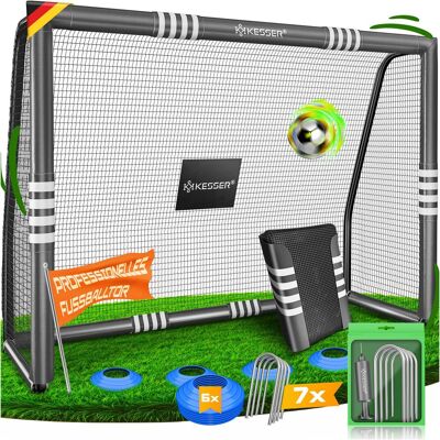 Kesser® Portería Fútbol Jardín - 300 Cm, Antracita, Sin Objetivo Kesser® Portería Fútbol Jardín - 300 Cm, Antracita, Sin Objetivo