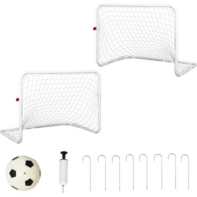 OEM Set De 2 Porterías De Fútbol Con Red Y Balón Para Niños Y Adultos, Juguete Deportivo Para Exterior Jardín Con Inflador, De Acero Y Poliéster, 78x46x56 Cm, Blanco OEM Set De 2 Porterías De Fútbol Con Red Y Balón Para Niños Y Adultos, Juguete Deportivo Para Exterior Jardín Con Inflador, De Acero Y Poliéster, 78x46x56 Cm, Blanco