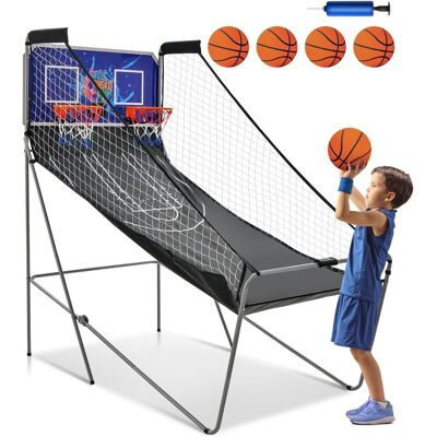 Costway - Juego De Canastas Plegable Máquina De Baloncesto Juguete Contador Y Marcador Electrónico Con Soporete Red Cesta De Baloncesto 4 Baloncestos (azul) Costway - Juego De Canastas Plegable Máquina De Baloncesto Juguete Contador Y Marcador Electrónico Con Soporete Red Cesta De Baloncesto 4 Baloncestos (azul)