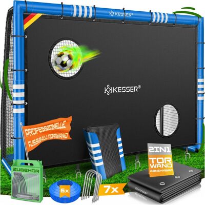 Kesser® Portería Fútbol Jardín - 300 Cm, Azul, Con Panel De Portería Kesser® Portería Fútbol Jardín - 300 Cm, Azul, Con Panel De Portería