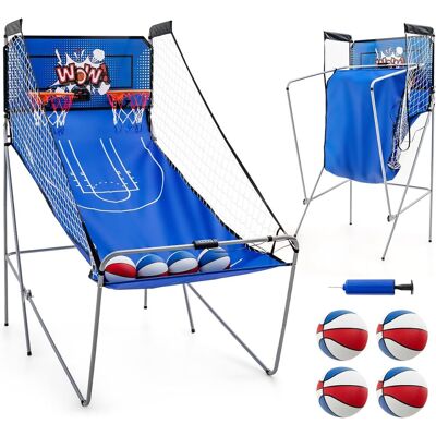 Costway - Juego De Canastas Plegable Máquina De Baloncesto Juguete Contador Y Marcador Electrónico Con Soporete Red Cesta De Baloncesto 4 Baloncestos (azul Oscuro) Costway - Juego De Canastas Plegable Máquina De Baloncesto Juguete Contador Y Marcador Electrónico Con Soporete Red Cesta De Baloncesto 4 Baloncestos (azul Oscuro)