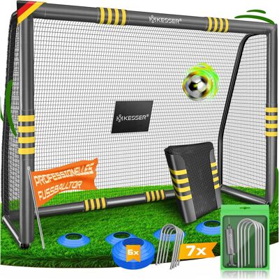 Kesser® Portería Fútbol Jardín - 240 Cm, Negro, Sin Objetivo Kesser® Portería Fútbol Jardín - 240 Cm, Negro, Sin Objetivo