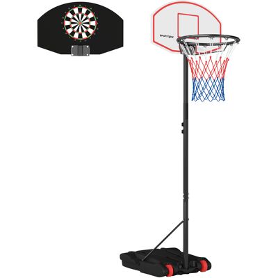 OEM Canasta De Baloncesto Con Tablero De Dardos Altura Ajustable Base Rellenable Y Ruedas 74x55x210-247 Cm Negro OEM Canasta De Baloncesto Con Tablero De Dardos Altura Ajustable Base Rellenable Y Ruedas 74x55x210-247 Cm Negro