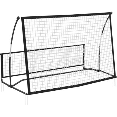 JHY DESIGN Red De Rebote De Fútbol Portátil 2 En 1, De Doble Cara, Con Bolsa De Transporte Y Estacas Para El Suelo, 200x94x122/52cm, Negra. JHY DESIGN Red De Rebote De Fútbol Portátil 2 En 1, De Doble Cara, Con Bolsa De Transporte Y Estacas Para El Suelo, 200x94x122/52cm, Negra.