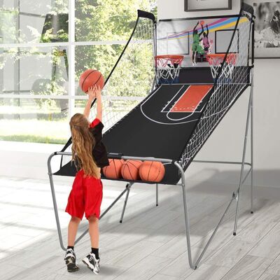 Costway - Juego De Canastas Plegable Máquina De Baloncesto Juguete Contador Electrónico Con Soporete Red Cesta De Baloncesto 4 Baloncestos Costway - Juego De Canastas Plegable Máquina De Baloncesto Juguete Contador Electrónico Con Soporete Red Cesta De Baloncesto 4 Baloncestos