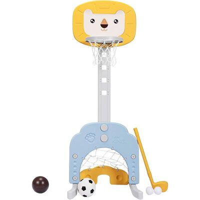 Costway - Canasta De Baloncesto Para Niño Altura Ajustable Con Portería De Fútbol Y Golf Juguete Para Interior Y Exterior Costway - Canasta De Baloncesto Para Niño Altura Ajustable Con Portería De Fútbol Y Golf Juguete Para Interior Y Exterior