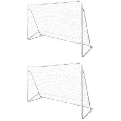 VIDAXL Balizings De Fútbol Con Redes 2 Pcs Steel 240x90x150 Cm VIDAXL Balizings De Fútbol Con Redes 2 Pcs Steel 240x90x150 Cm