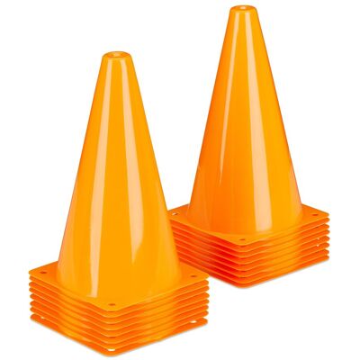 Relaxdays Pack 48 Conos De Entrenamiento, Pilones Señalización, Marcadores De Entrenamiento Fútbol, 23 Cm, Naranja Relaxdays Pack 48 Conos De Entrenamiento, Pilones Señalización, Marcadores De Entrenamiento Fútbol, 23 Cm, Naranja