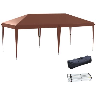 JHY DESIGN Tienda De Campaña Plegable De 6x3 M Con 3 Niveles De Altura Ajustables, Bolsa De Transporte, Protección Uv Y Estructura De Acero, Color Café. JHY DESIGN Tienda De Campaña Plegable De 6x3 M Con 3 Niveles De Altura Ajustables, Bolsa De Transporte, Protección Uv Y Estructura De Acero, Color Café.
