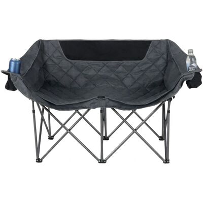 Silla Doble De Camping Relaxdays, 2 Personas, Plegable, Portavasos, Bolsa De Transporte, Hbt: 84 X 146 X 54 Cm, Gris Silla Doble De Camping Relaxdays, 2 Personas, Plegable, Portavasos, Bolsa De Transporte, Hbt: 84 X 146 X 54 Cm, Gris