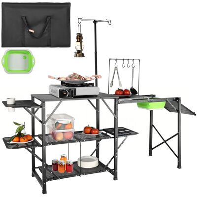 Vevor Mesa De Cocina De Camping, Estación De Cocina Portátil Plegable Con Bolsa De Transporte, Mesa De Camping De Aluminio 174 X 50 X 160 Cm Para Pícnics Al Aire Libre, Barbacoas, Camping Vevor Mesa De Cocina De Camping, Estación De Cocina Portátil Plegable Con Bolsa De Transporte, Mesa De Camping De Aluminio 174 X 50 X 160 Cm Para Pícnics Al Aire Libre, Barbacoas, Camping