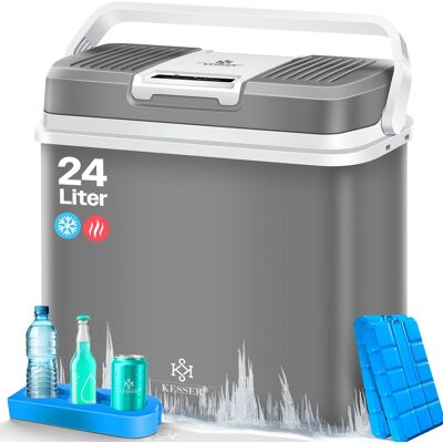 Kesser - Nevera 24 Litros Refrigera Y Calienta Nevera Termoeléctrica 12 Voltios Y 230 Voltios Mini Nevera Para Coche Y Camping Gris Kesser - Nevera 24 Litros Refrigera Y Calienta Nevera Termoeléctrica 12 Voltios Y 230 Voltios Mini Nevera Para Coche Y Camping Gris
