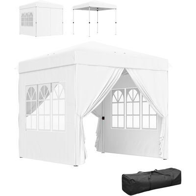 JHY DESIGN Tienda De Campaña Plegable De 2,5 X 2,5 M, 4 Paredes Resistentes A Los Rayos Uv, Altura Regulable, Color Blanco. JHY DESIGN Tienda De Campaña Plegable De 2,5 X 2,5 M, 4 Paredes Resistentes A Los Rayos Uv, Altura Regulable, Color Blanco.