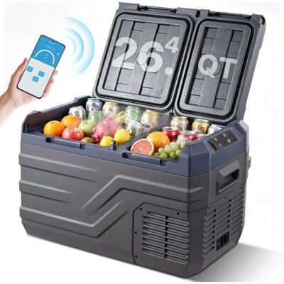 Vevor Nevera De Compresión Portátil 25 L Mini Nevera Para Coche De Doble Zona Temperatura Ajustable De -20 °c A 20 °c Nevera Portátil 12/24 V Cc Y 100-240 V Ca Para Camión, Barco, Casa, Camping Vevor Nevera De Compresión Portátil 25 L Mini Nevera Para Coche De Doble Zona Temperatura Ajustable De -20 °c A 20 °c Nevera Portátil 12/24 V Cc Y 100-240 V Ca Para Camión, Barco, Casa, Camping