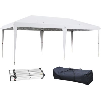 JHY DESIGN Tienda De Campaña Plegable De 6 X 3 M Con 3 Niveles De Altura Ajustables, Bolsa De Transporte Resistente A Los Rayos Uv Y Estructura De Acero Blanco. JHY DESIGN Tienda De Campaña Plegable De 6 X 3 M Con 3 Niveles De Altura Ajustables, Bolsa De Transporte Resistente A Los Rayos Uv Y Estructura De Acero Blanco.