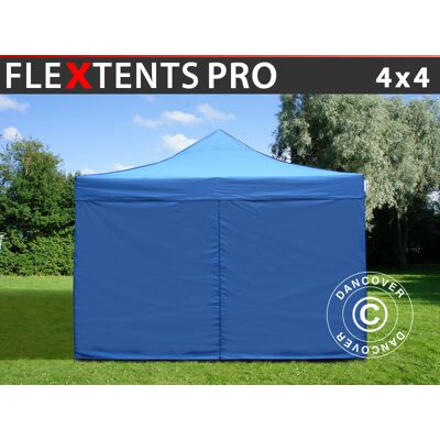 DANCOVER Carpa Plegable Carpa Rapida Flextents Pro 4x4m Azul, Incl. 4 DANCOVER Carpa Plegable Carpa Rapida Flextents Pro 4x4m Azul, Incl. 4