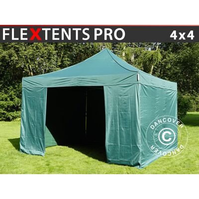 FleXtents PRO 4x4m - Verde Impermeable Montaje Rápido Carpa para Eventos FleXtents PRO 4x4m - Verde Impermeable Montaje Rápido Carpa para Eventos