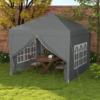 TORMATOR Carpa Plegable Pop-up 3x3 M Con 4 Paredes Laterales Anti-uv Y Bolsa De Transporte Gris TORMATOR Carpa Plegable Pop-up 3x3 M Con 4 Paredes Laterales Anti-uv Y Bolsa De Transporte Gris