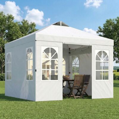 TORMATOR Carpa Plegable 3x3 M Pop-up Con Upf50+ 4 Laterales Desmontables Altura Ajustable Y Bolsa De Transporte Blanco TORMATOR Carpa Plegable 3x3 M Pop-up Con Upf50+ 4 Laterales Desmontables Altura Ajustable Y Bolsa De Transporte Blanco