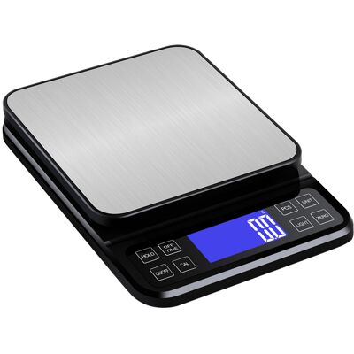 TIGREZY Balanza De Cocina De Gran Formato, Precisión De 0,1 G, Función De Porcentaje Para Panadería (hasta 5 Kg), Recargable Por Usb, Pantalla Lcd Retroiluminada De Gran Angular, Color Negro Y Plata. TIGREZY Balanza De Cocina De Gran Formato, Precisión De 0,1 G, Función De Porcentaje Para Panadería (hasta 5 Kg), Recargable Por Usb, Pantalla Lcd Retroiluminada De Gran Angular, Color Negro Y Plata.